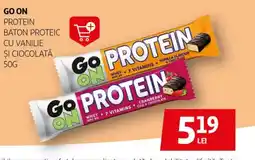 Auchan GO ON Protein baton proteic cu vanilie și ciocolată Ofertă