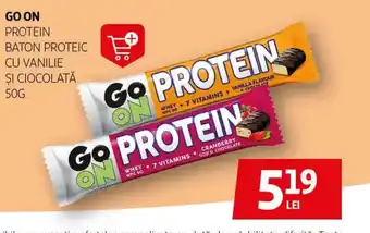 Auchan GO ON Protein baton proteic cu vanilie și ciocolată Ofertă