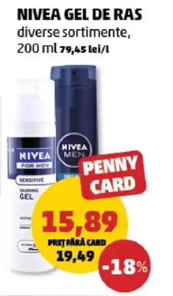 Penny NIVEA Gel de ras Ofertă