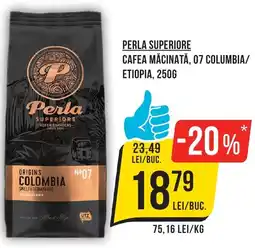 Mega Image PERLA SUPERIORE Cafea măcinată, 07 columbia/ etiopia Ofertă