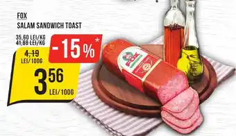 Mega Image FOX Salam sandwich toast Ofertă