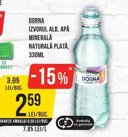 Mega Image DORNA Izvorul alb, apă minerală naturală plată Ofertă