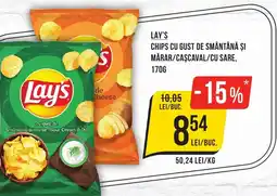 Mega Image LAY'S Chips cu gust de smântână şi mărar/cașcaval/cu sare Ofertă