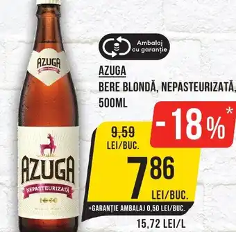 Mega Image AZUGA Bere blondă, nepasteurizată Ofertă