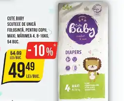 Mega Image CUTE BABY Scutece de unică folosinţă, pentru copii, maxi, Ofertă