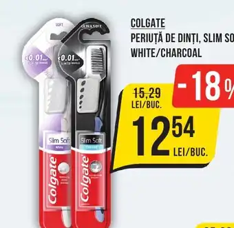 Mega Image COLGATE Periuță de dinți, slim soft white/charcoal Ofertă