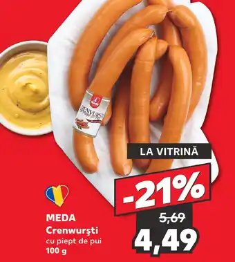 Kaufland MEDA Crenwurşti cu piept de pui Ofertă