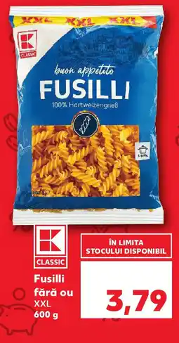 Kaufland Fusilli fără ou XXL Ofertă