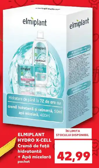 Kaufland ELMIPLANT HYDRO X-CELL Cremă de faţă hidratantă + Apă micelarǎ Ofertă