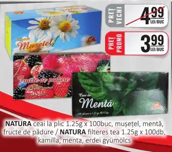 CBA NATURA ceai la plic musețel, mentǎ, fructe de pădure Ofertă