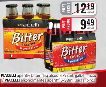 CBA PIACELLI aperitiv bitter fără alcool galben, roşu Ofertă