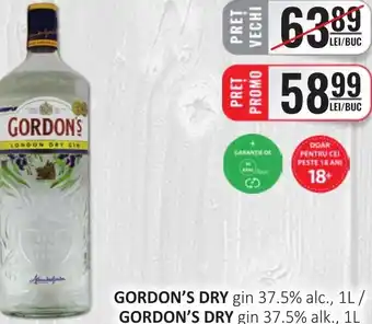 CBA GORDON'S DRY gin 37.5% alc. Ofertă