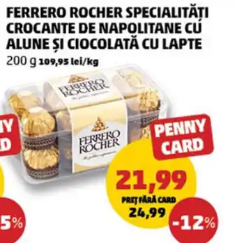 Penny Ferrero rocher specialități crocante de napolitane cu alune și ciocolată cu lapte Ofertă