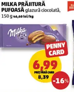 Penny Milka prăjitură pufoasă glazură ciocolată Ofertă