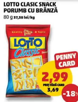 Penny Lotto clasic snack porumb cu brânză Ofertă