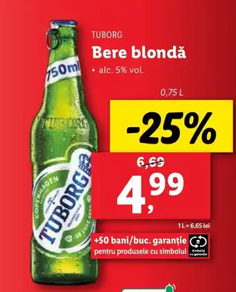 Lidl TUBORG Bere blondǎ Ofertă