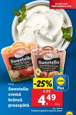 Lidl PILOS Sweetello cremă brânză proaspǎtǎ Ofertă