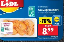 Lidl SHRIMPS TODAY Creveţi prefierţi Ofertă