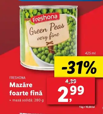 Lidl FRESHONA Mazăre foarte finǎ Ofertă