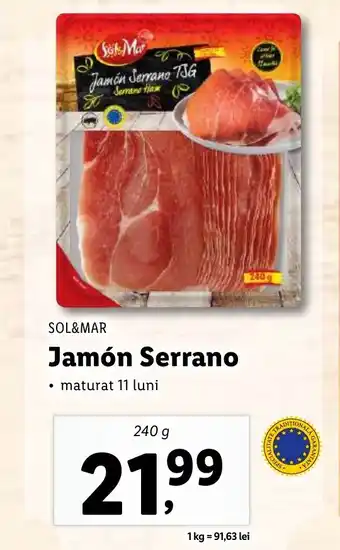 Lidl SOL&MAR Jamón Serrano Ofertă