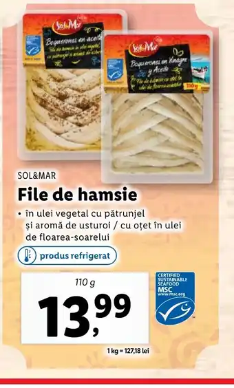 Lidl SOL&MAR File de hamsie Ofertă