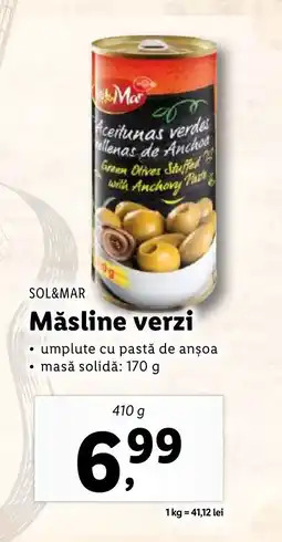 Lidl SOL&MAR Măsline verzi Ofertă