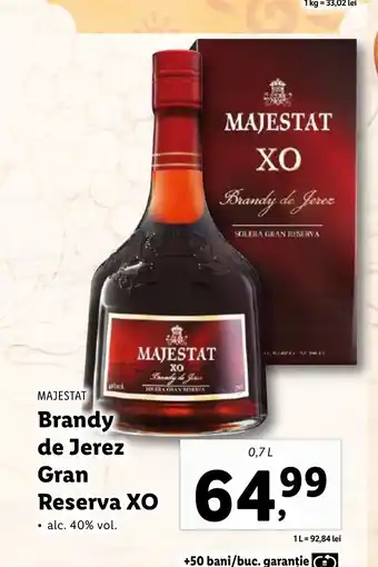 Lidl MAJESTAT Brandy de Jerez Gran Reserva XO Ofertă