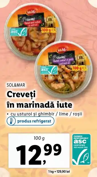 Lidl SOL&MAR Creveţi în marinadă iute Ofertă