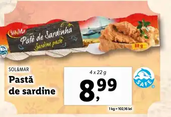 Lidl SOL&MAR Pastǎ de sardine Ofertă