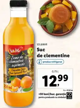 Lidl SOL&MAR Suc de clementine Ofertă