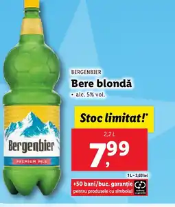 Lidl BERGENBIER Bere blondǎ Ofertă