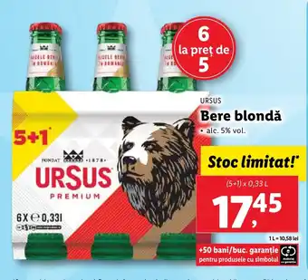 Lidl URSUS Bere blondă Ofertă