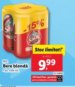 Lidl SKOL Bere blondă Ofertă