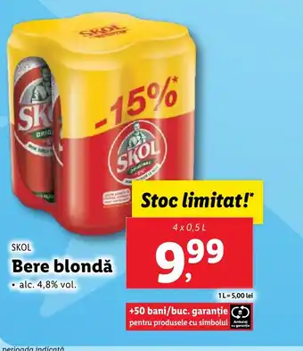 Lidl SKOL Bere blondă Ofertă