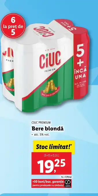 Lidl CIUC Premium Bere blondǎ Ofertă