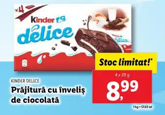 Lidl KINDER Delice Prăjitură cu inveliş de ciocolată Ofertă