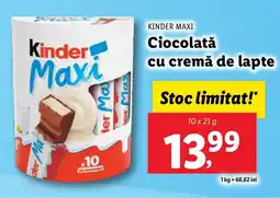 Lidl KINDER Maxi Ciocolată cu cremă de lapte Ofertă