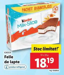 Lidl KINDER Felie de lapte Ofertă