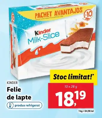 Lidl KINDER Felie de lapte Ofertă