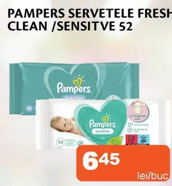 Unicarm PAMPERS Servetele fresh clean /sensitve 52 Ofertă