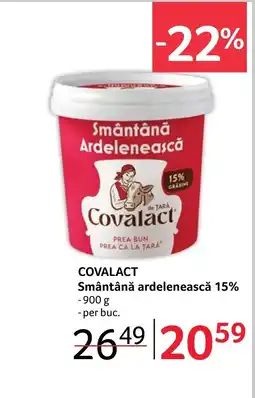 Selgros COVALACT Smântână ardelenească 15% Ofertă