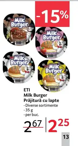 Selgros ETI Milk Burger Prăjitură cu lapte Ofertă