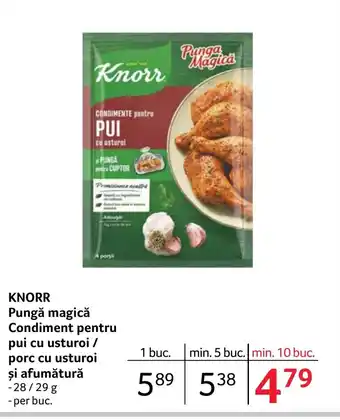 Selgros KNORR Pungă magică Condiment pentru pui cu usturoi / porc cu usturoi şi afumătură Ofertă