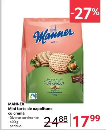 Selgros MANNER Mini tarte de napolitane cu cremă Ofertă