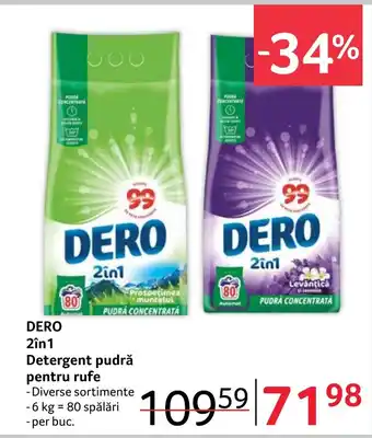 Selgros DERO 2în1 Detergent pudră pentru rufe Ofertă