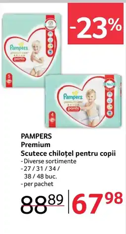 Selgros PAMPERS Premium Scutece chiloţel pentru copii Ofertă