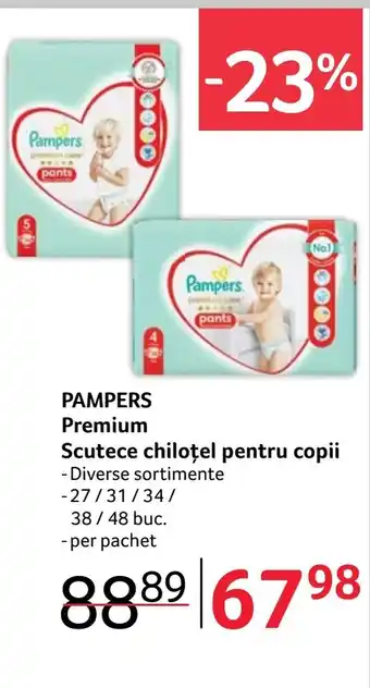 Selgros PAMPERS Premium Scutece chiloţel pentru copii Ofertă