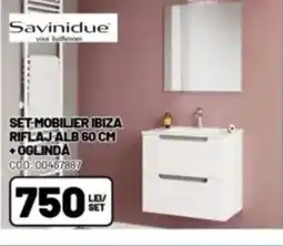 Ambient Set-mobilier ibiza riflaj alb + oglinda Ofertă