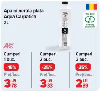 Carrefour Market Apă minerală plată Aqua Carpatica Ofertă