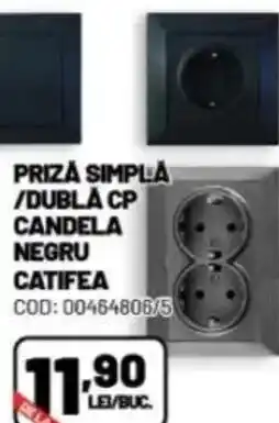 Ambient Priza simpla/dubla CP Candela negru catifea Ofertă